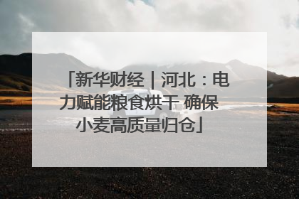 新华财经｜河北：电力赋能粮食烘干 确保小麦高质量归仓