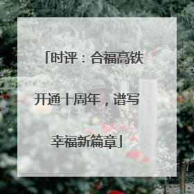 时评：合福高铁开通十周年，谱写幸福新篇章