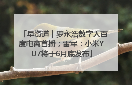 早资道｜罗永浩数字人百度电商首播；雷军：小米YU7将于6月底发布