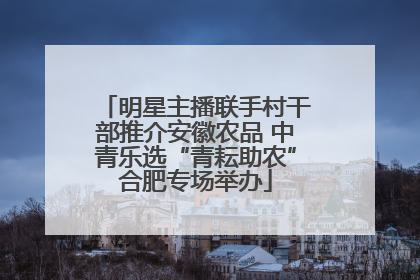 明星主播联手村干部推介安徽农品 中青乐选“青耘助农”合肥专场举办
