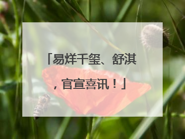 易烊千玺、舒淇，官宣喜讯！