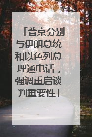 普京分别与伊朗总统和以色列总理通电话，强调重启谈判重要性