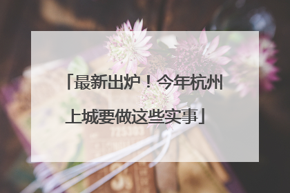 最新出炉！今年杭州上城要做这些实事