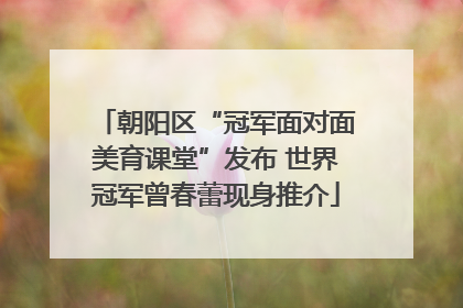 朝阳区“冠军面对面美育课堂”发布 世界冠军曾春蕾现身推介