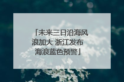 未来三日沿海风浪加大 浙江发布海浪蓝色预警