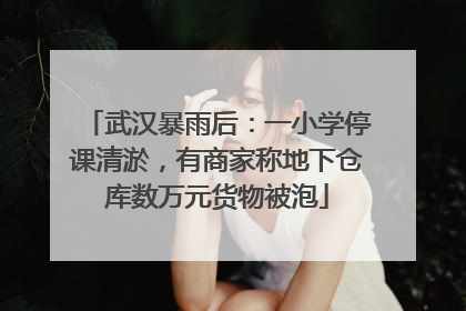 武汉暴雨后：一小学停课清淤，有商家称地下仓库数万元货物被泡