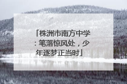 株洲市南方中学：笔落惊风处，少年逐梦正当时