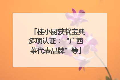 桂小厨获餐宝典多项认证：“广西菜代表品牌”等