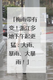梅雨带有变！浙江多地下午起更猛：大雨、暴雨、大暴雨！