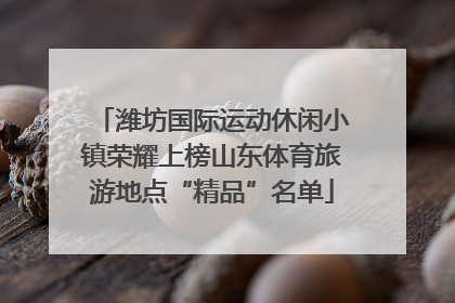 潍坊国际运动休闲小镇荣耀上榜山东体育旅游地点“精品”名单