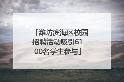 潍坊滨海区校园招聘活动吸引6100名学生参与