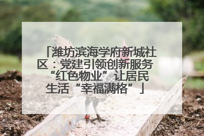 潍坊滨海学府新城社区：党建引领创新服务 “红色物业”让居民生活“幸福满格”
