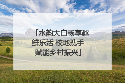 水韵大白畅享趣鲜乐活 校地携手赋能乡村振兴