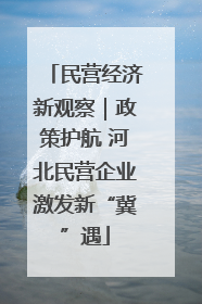 民营经济新观察｜政策护航 河北民营企业激发新“冀”遇
