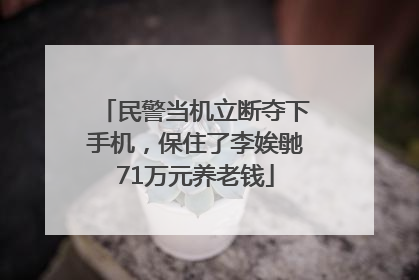 民警当机立断夺下手机，保住了李娭毑71万元养老钱