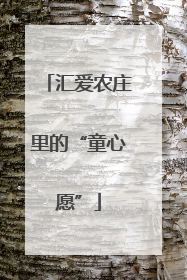 汇爱农庄里的“童心愿”