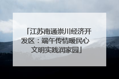 江苏南通崇川经济开发区：端午传情暖民心 文明实践润家园