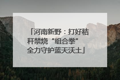 河南新野：打好秸秆禁烧“组合拳” 全力守护蓝天沃土