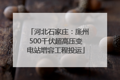 河北石家庄：廉州500千伏超高压变电站增容工程投运