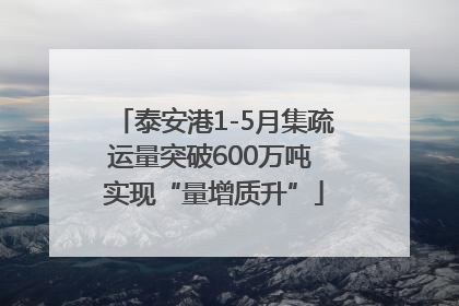 泰安港1-5月集疏运量突破600万吨 实现“量增质升”