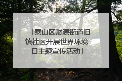 泰山区财源街道旧镇社区开展世界环境日主题宣传活动