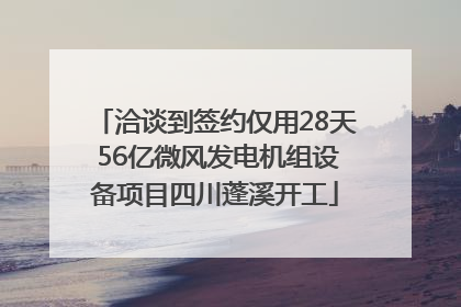 洽谈到签约仅用28天 56亿微风发电机组设备项目四川蓬溪开工