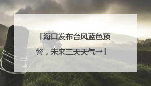 海口发布台风蓝色预警，未来三天天气→