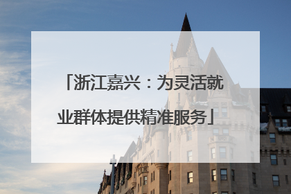 浙江嘉兴：为灵活就业群体提供精准服务