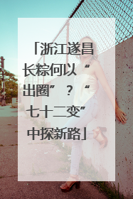 浙江遂昌长粽何以“出圈”？“七十二变”中探新路