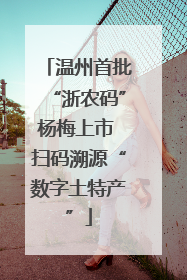 温州首批“浙农码”杨梅上市 扫码溯源“数字土特产”