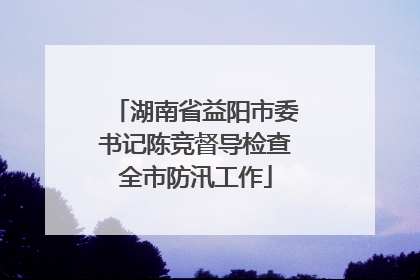 湖南省益阳市委书记陈竞督导检查全市防汛工作