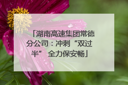 湖南高速集团常德分公司：冲刺“双过半” 全力保安畅