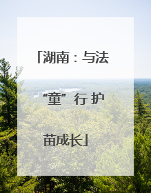湖南：与法“童”行 护苗成长