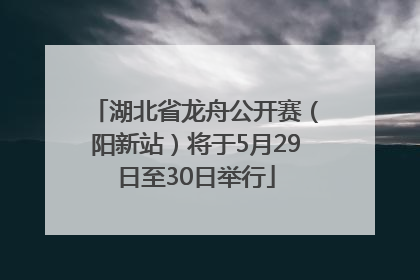 湖北省龙舟公开赛（阳新站）将于5月29日至30日举行