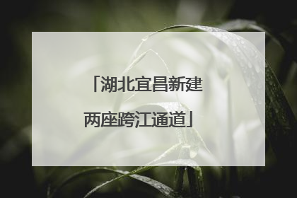 湖北宜昌新建两座跨江通道