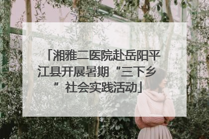 湘雅二医院赴岳阳平江县开展暑期“三下乡”社会实践活动