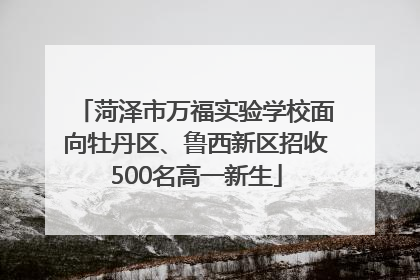 菏泽市万福实验学校面向牡丹区、鲁西新区招收500名高一新生