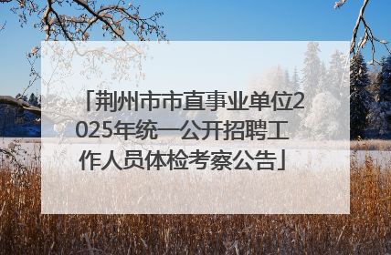 荆州市市直事业单位2025年统一公开招聘工作人员体检考察公告