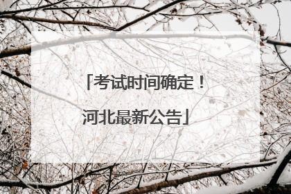 考试时间确定！河北最新公告