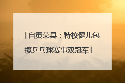 自贡荣县：特校健儿包揽乒乓球赛事双冠军
