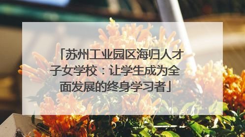 苏州工业园区海归人才子女学校：让学生成为全面发展的终身学习者