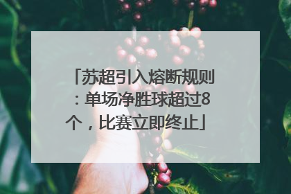 苏超引入熔断规则：单场净胜球超过8个，比赛立即终止