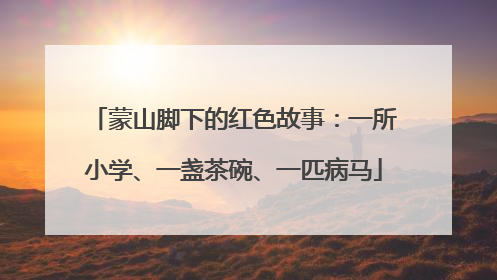 蒙山脚下的红色故事：一所小学、一盏茶碗、一匹病马