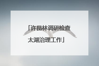 许昆林调研检查太湖治理工作