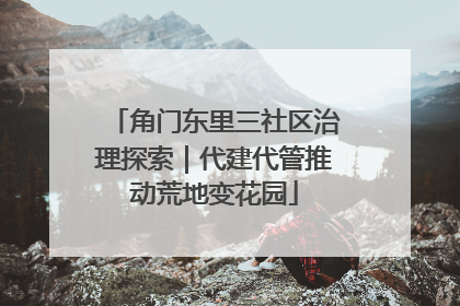 角门东里三社区治理探索｜代建代管推动荒地变花园