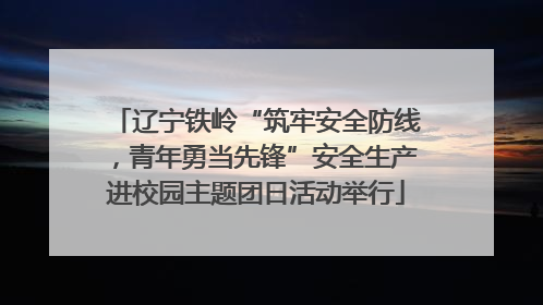 辽宁铁岭“筑牢安全防线，青年勇当先锋”安全生产进校园主题团日活动举行