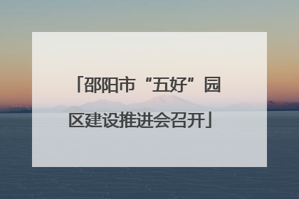 邵阳市“五好”园区建设推进会召开