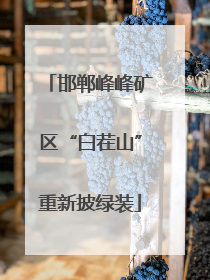 邯郸峰峰矿区“白茬山”重新披绿装