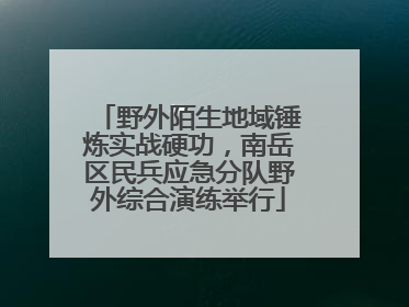 野外陌生地域锤炼实战硬功，南岳区民兵应急分队野外综合演练举行
