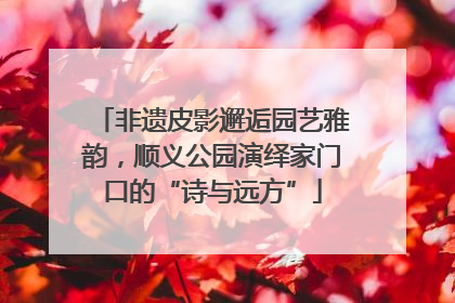 非遗皮影邂逅园艺雅韵，顺义公园演绎家门口的“诗与远方”